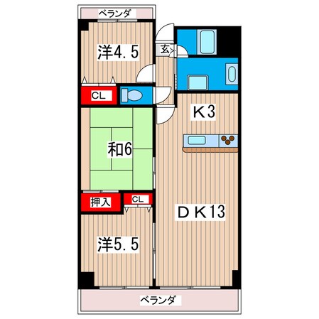 ソレイユ立花の物件間取画像